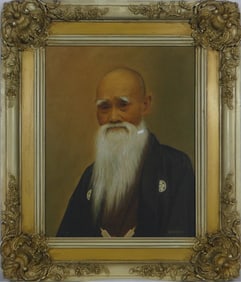 MIYAUTI 'MORIHEI UESHIBA' OIL PAINTING ON CANVAS