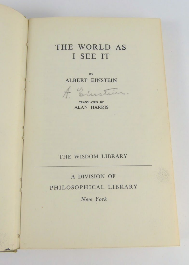 ALBERT EINSTEIN 'THE WORLD AS I SEE IT' SIGNED (1 of 5)