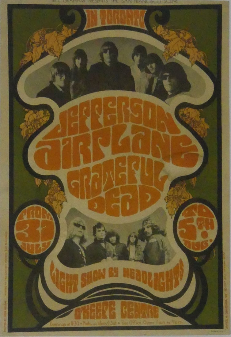 JEFFERSON AIRPLANE & GRATEFUL DEAD CONCERT POSTER (1 of 8)