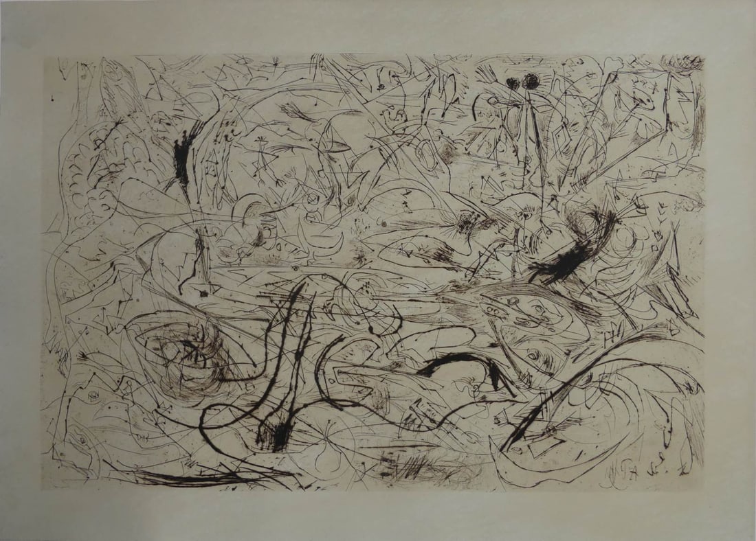 JACKSON POLLOCK 'UNTITLED (P19)': Jackson Pollock 'Untitled (P19)' print on wove paper. Unsigned. Sheet measures 27 1/4" x 19 1/2".
