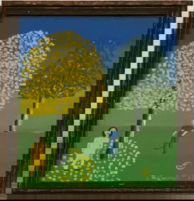 THEORA HAMBLETT OIL PAINTING ON BOARD