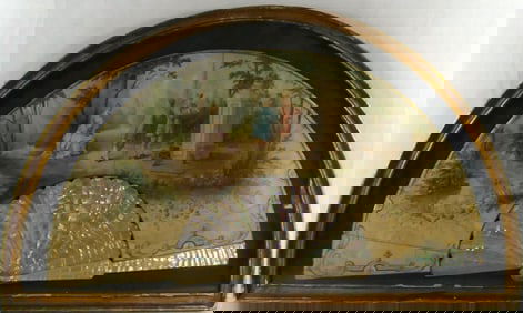 M. PILON DELAVAULT FRENCH MOP HAND PAINTED FAN