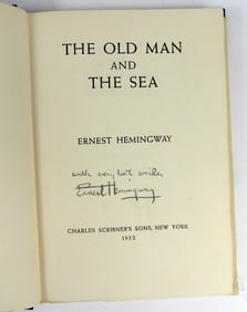 ERNEST HEMINGWAY 'OLD MAN & THE SEA' SIGNED BOOK