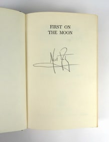 FIRST ON THE MOON NEIL ARMSTRONG AUTOGRAPED BOOK