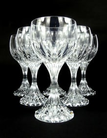 6pc BACCARAT 'MASSENA' CRYSTAL WINE GLASSES
