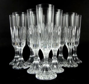 12pc BACCARAT 'D'ASSAS' CRYSTAL CHAMPAGNE GLASSES