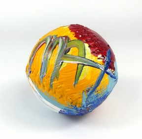 PETER MAX ACRYLIC PAINTED SIGNED BASEBALL