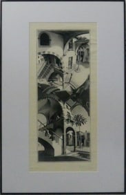 M.C. ESCHER 'UP & DOWN' SIGNED OFFSET LITHOGRAPH