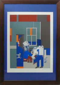 ROMARE BEARDEN 'CAROLINA BLUE' SIGNED LITHOGRAPH