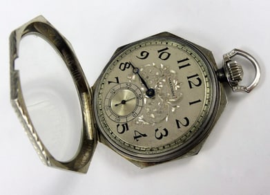 ANTIQUE WALTHAM 14kt G OCTAGONAL POCKET WATCH