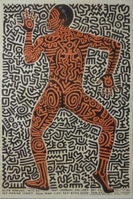 KEITH HARING SHAFRAZI GALLERY SIGNED POSTER