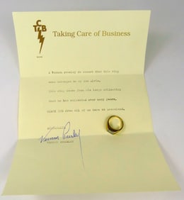 ELVIS PRESLEY OWNED 18K GOLD PLATED & CZ RING