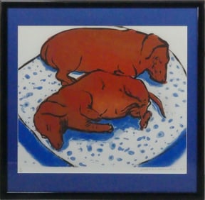 DAVID HOCKNEY 'HORIZONTAL DOGS-STANLEY & BOODGIE'