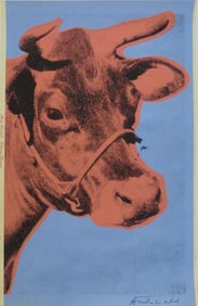 ANDY WARHOL 'WHITNEY MUSEUM' SIGNED COW LITHOGRAPH