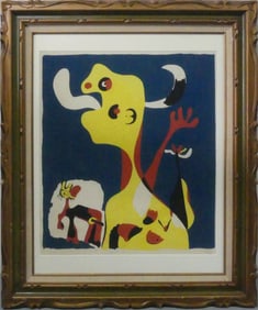 JOAN MIRO 'WOMAN & DOG IN FRONT OF THE MOON'
