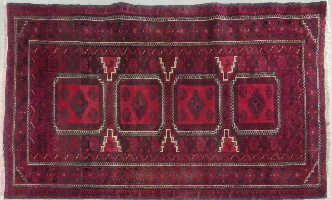 PERSIAN HAND WOVEN TRIBAL WOOL RUG w MEDALLIONS (1 of 9)