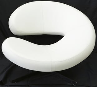 ROCHE BOBOIS LEATHER SWIVEL CHAIR