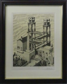 M.C. ESCHER 'WATERFALL' SIGNED OFFSET LITHOGRAPH