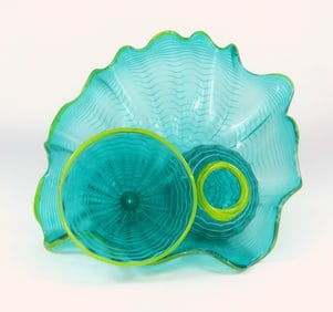 3pc DALE CHIHULY [AFTER] ART GLASS SEA FORM