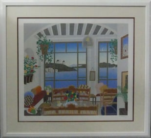 THOMAS MCKNIGHT 'AEGEAN BAR' SERIGRAPH