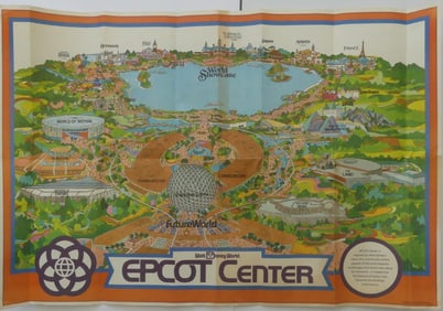 WALT DISNEY WORLD EPCOT CENTER OPENING MAP 1982