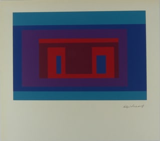 JOSEF ALBERS 'VARIANT/ADOBE' SIGNED SILKSCREEN