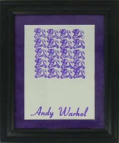 ANDY WARHOL 'PURPLE COWS' RUBBER STAMP PRINT