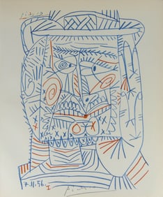 PABLO PICASSO 'TETE D'HOMME AU CHAPEAU' SIGNED