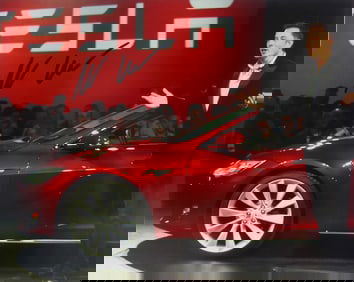 ELON MUSK 'UNVEILING TESLA MODEL S' SIGNED PHOTO