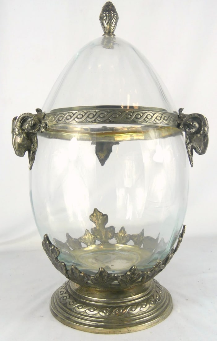 CASTILLIAN SILVERPLATE & GLASS COVERED EGG URN (1 of 9)