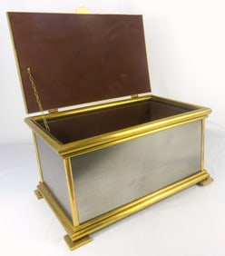 BRASS & STEEL BOX w HINGED COVER