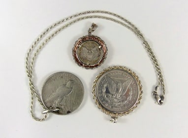 3pc U.S. SILVER COIN PENDANTS