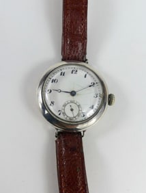 WORLD WAR I STERLING SILVER TRENCH WRISTWATCH