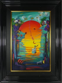 PETER MAX 'A BETTER WORLD' ACRYLIC ON CANVAS