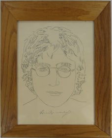 ANDY WARHOL 'JOHN LENNON' PENCIL DRAWING ON PAPER