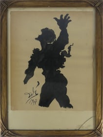 SALVADOR DALI 'UNUSUAL SHADOWS' INK ON PAPER