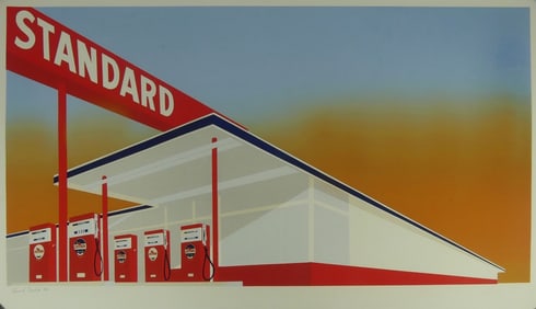 ED RUSCHA 'STANDARD STATION' COLOR LITHOGRAPH