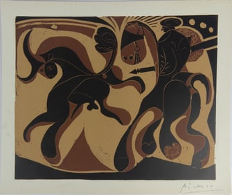 PABLO PICASSO 'PICADOR ET TAUREAU' SIGNED LINOCUT