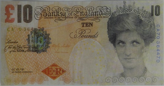 BANKSY 'DI-FACED' TENNER OFFSET LITHOGRAPH