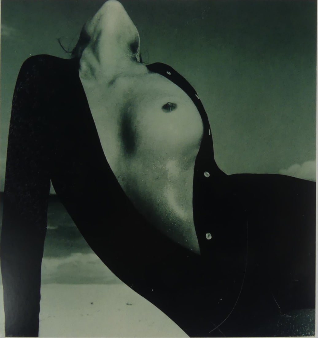RICHARD AVEDON 'LAUREN HUTTON, THE BAHAMAS': Richard Avedon 'Lauren Hutton, The Bahamas' photo-litho. Mounted to foamboard. Measures 6 1/2" x 6 1/2".