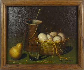 VIOLET DE MAZIA 'STILL LIFE' OIL PAINTING / CANVAS