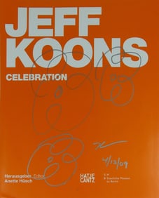 JEFF KOONS MARKER DRAWING ON BOOK PAGE