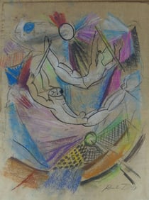 RAOUL DUFY (AFTER) 'ACROBATS' PASTEL ON PAPER