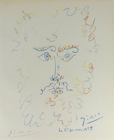 PABLO PICASSO 'HEAD OF BEARDED MAN' SIGNED OFFSET
