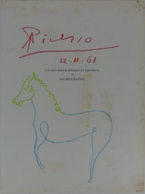 PICASSO 'HORSE' DRAWING ON BOOK PAGE