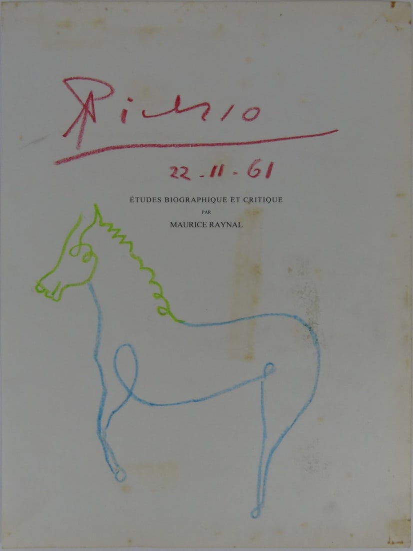 PICASSO 'HORSE' DRAWING ON BOOK PAGE (1 of 4)