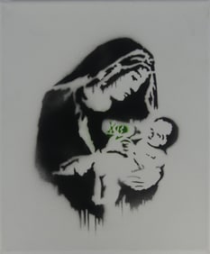 BANKSY 'TOXIC MARY' STENCIL ON CANVAS