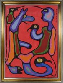NORVAL MORRISSEAU (AFTER) ACRYLIC PAINTING / BOARD