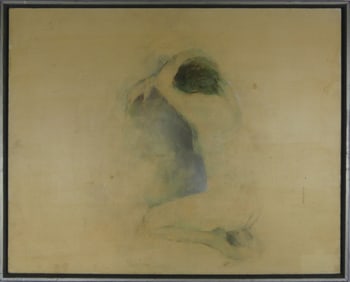 ANGIE STEPHENS 'LADY IN MOURNING' ACRYLIC ON BOARD