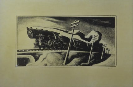 THOMAS HART BENTON 'EXPRESS TRAIN' LITHOGRAPH